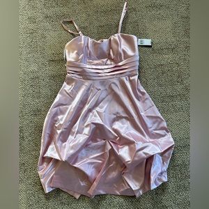 NWT Satin Baby Light Pink Bubble Mini Dress Juniors Size 9
